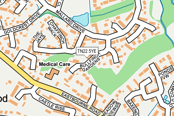 TN22 5YE map - OS OpenMap – Local (Ordnance Survey)