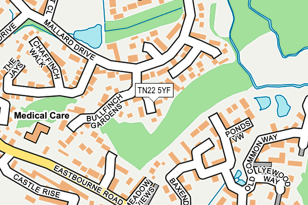 TN22 5YF map - OS OpenMap – Local (Ordnance Survey)