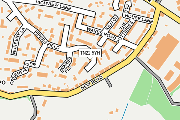 TN22 5YH map - OS OpenMap – Local (Ordnance Survey)