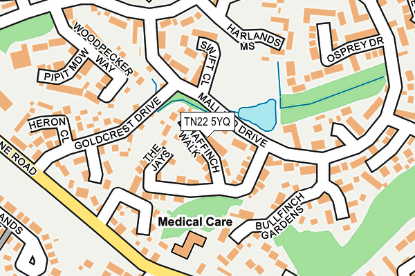 TN22 5YQ map - OS OpenMap – Local (Ordnance Survey)