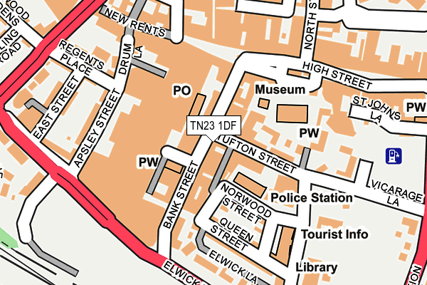TN23 1DF map - OS OpenMap – Local (Ordnance Survey)