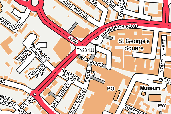 TN23 1JJ map - OS OpenMap – Local (Ordnance Survey)