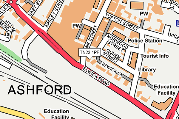 TN23 1PF map - OS OpenMap – Local (Ordnance Survey)