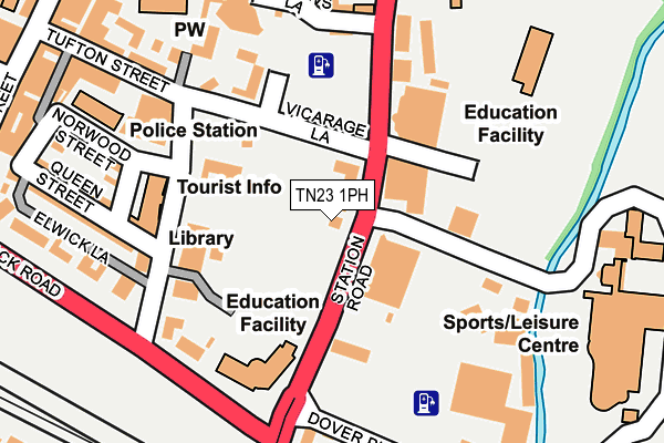 TN23 1PH map - OS OpenMap – Local (Ordnance Survey)