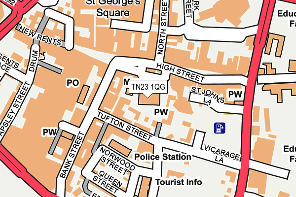 TN23 1QG map - OS OpenMap – Local (Ordnance Survey)