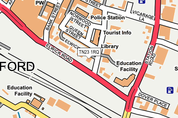 TN23 1RQ map - OS OpenMap – Local (Ordnance Survey)