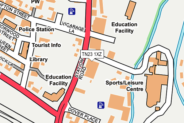 TN23 1XZ map - OS OpenMap – Local (Ordnance Survey)