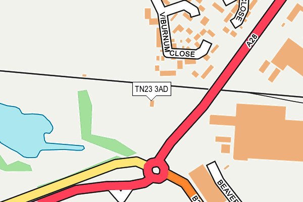 TN23 3AD map - OS OpenMap – Local (Ordnance Survey)
