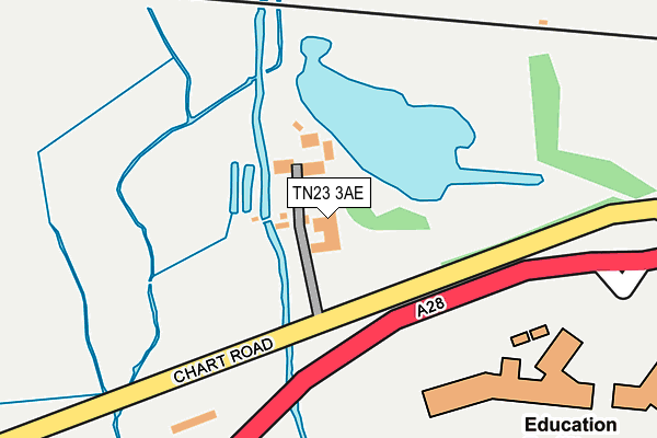 TN23 3AE map - OS OpenMap – Local (Ordnance Survey)