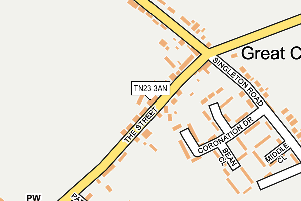 TN23 3AN map - OS OpenMap – Local (Ordnance Survey)