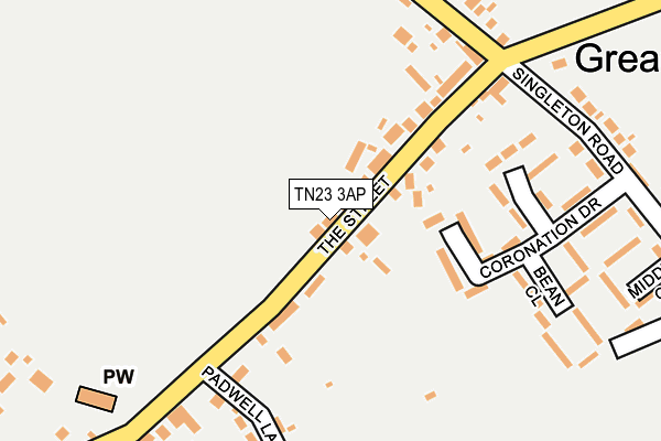 TN23 3AP map - OS OpenMap – Local (Ordnance Survey)