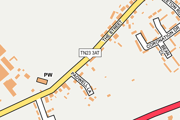 TN23 3AT map - OS OpenMap – Local (Ordnance Survey)