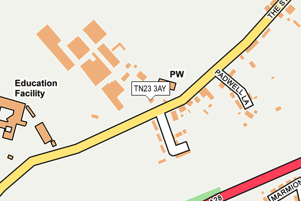 TN23 3AY map - OS OpenMap – Local (Ordnance Survey)