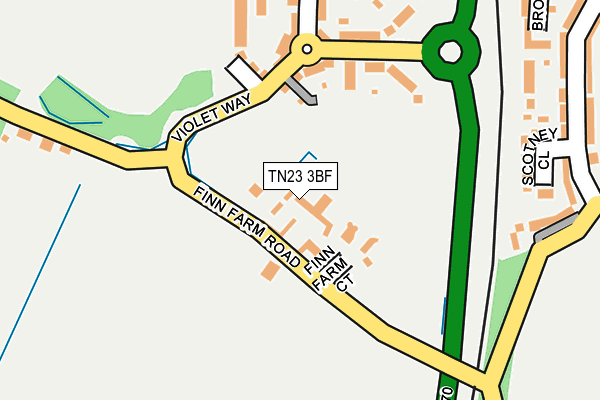 TN23 3BF map - OS OpenMap – Local (Ordnance Survey)