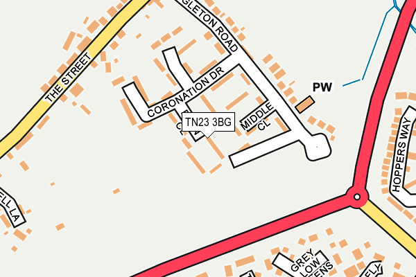 TN23 3BG map - OS OpenMap – Local (Ordnance Survey)