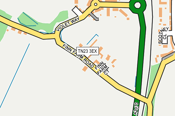 TN23 3EX map - OS OpenMap – Local (Ordnance Survey)