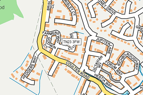 TN23 3FW map - OS OpenMap – Local (Ordnance Survey)
