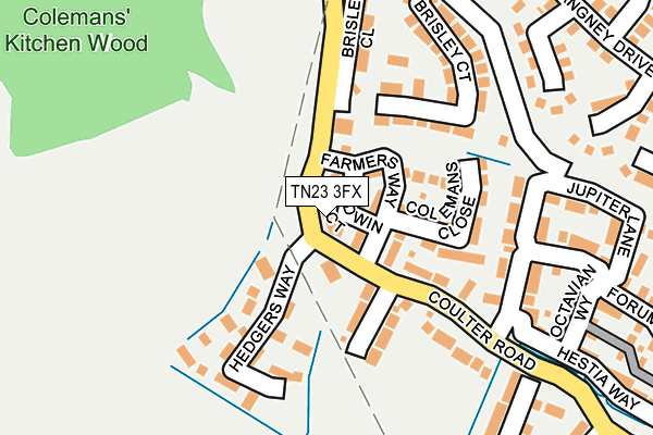 TN23 3FX map - OS OpenMap – Local (Ordnance Survey)