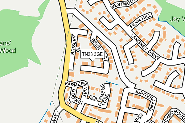 TN23 3GE map - OS OpenMap – Local (Ordnance Survey)