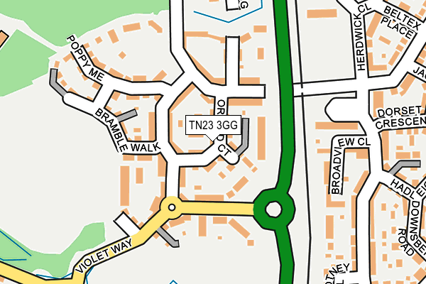 TN23 3GG map - OS OpenMap – Local (Ordnance Survey)