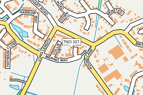 TN23 3GT map - OS OpenMap – Local (Ordnance Survey)