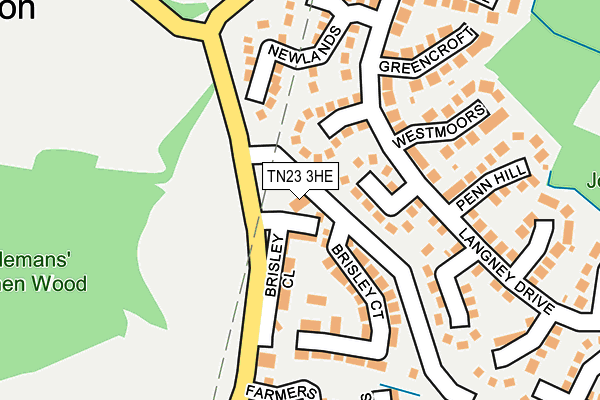 TN23 3HE map - OS OpenMap – Local (Ordnance Survey)