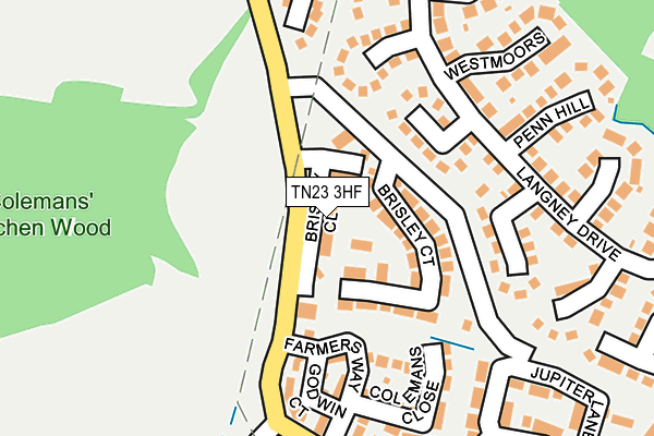 TN23 3HF map - OS OpenMap – Local (Ordnance Survey)