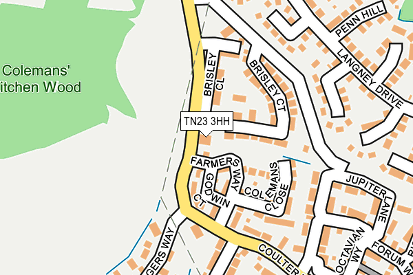 TN23 3HH map - OS OpenMap – Local (Ordnance Survey)