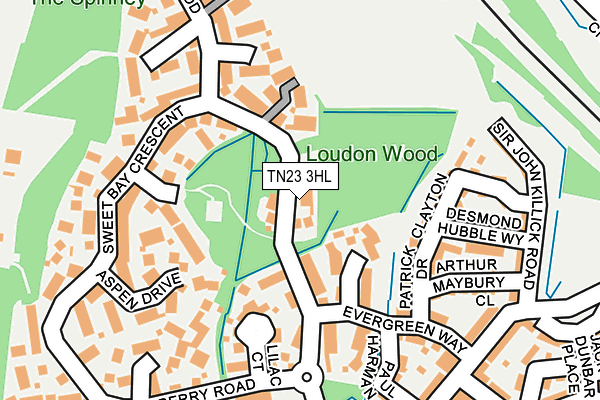 TN23 3HL map - OS OpenMap – Local (Ordnance Survey)