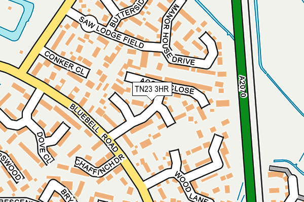 TN23 3HR map - OS OpenMap – Local (Ordnance Survey)