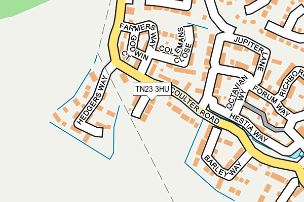 TN23 3HU map - OS OpenMap – Local (Ordnance Survey)