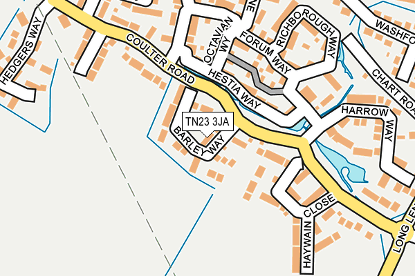 TN23 3JA map - OS OpenMap – Local (Ordnance Survey)