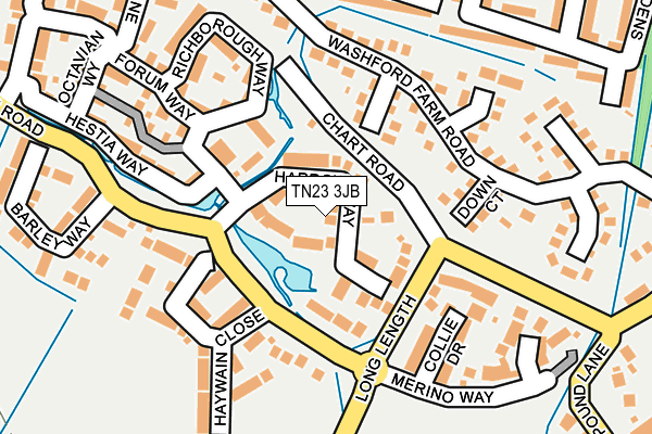 TN23 3JB map - OS OpenMap – Local (Ordnance Survey)