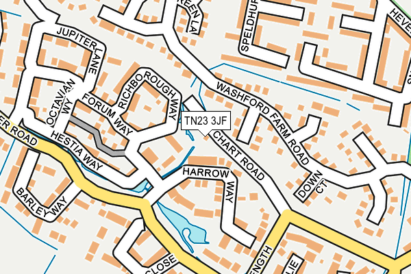 TN23 3JF map - OS OpenMap – Local (Ordnance Survey)