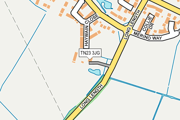 TN23 3JG map - OS OpenMap – Local (Ordnance Survey)