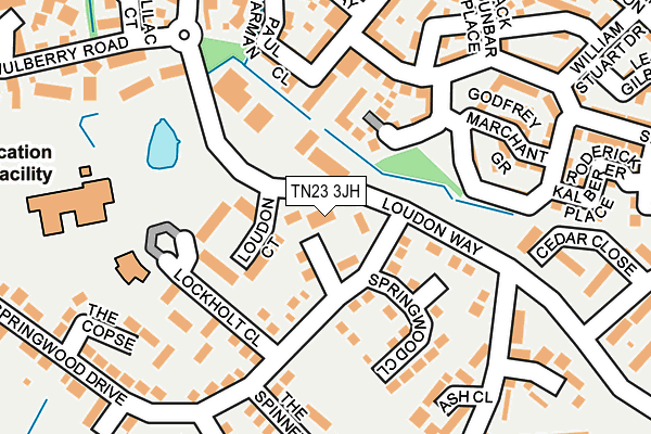 TN23 3JH map - OS OpenMap – Local (Ordnance Survey)