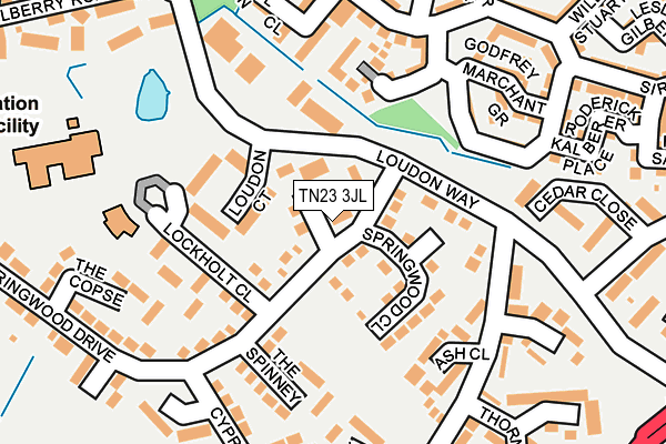 TN23 3JL map - OS OpenMap – Local (Ordnance Survey)