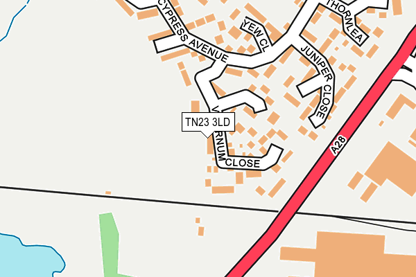TN23 3LD map - OS OpenMap – Local (Ordnance Survey)