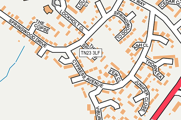 TN23 3LF map - OS OpenMap – Local (Ordnance Survey)