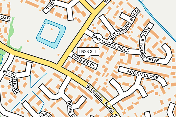 TN23 3LL map - OS OpenMap – Local (Ordnance Survey)