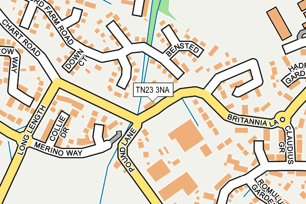 TN23 3NA map - OS OpenMap – Local (Ordnance Survey)