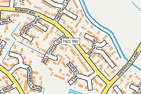 TN23 3ND map - OS OpenMap – Local (Ordnance Survey)
