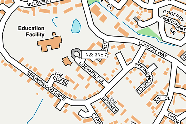 TN23 3NE map - OS OpenMap – Local (Ordnance Survey)