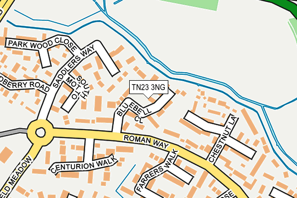 TN23 3NG map - OS OpenMap – Local (Ordnance Survey)