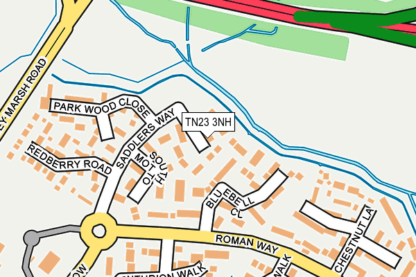 TN23 3NH map - OS OpenMap – Local (Ordnance Survey)