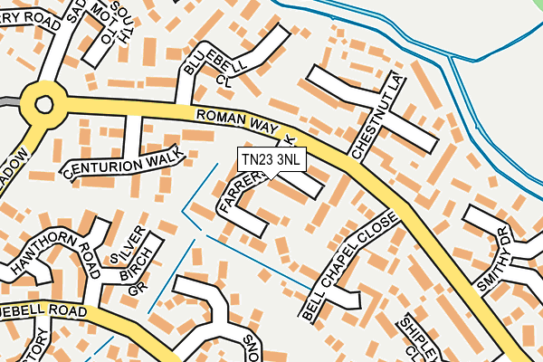 TN23 3NL map - OS OpenMap – Local (Ordnance Survey)