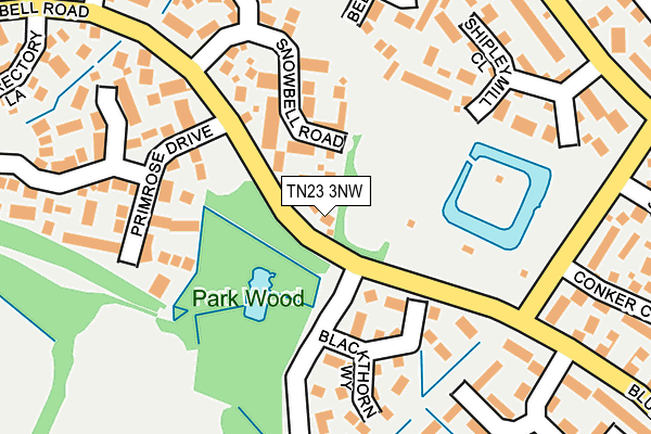 TN23 3NW map - OS OpenMap – Local (Ordnance Survey)