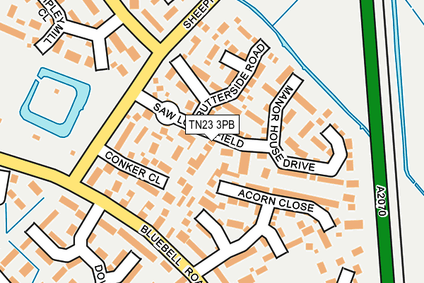 TN23 3PB map - OS OpenMap – Local (Ordnance Survey)