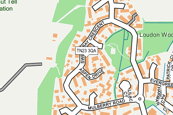 TN23 3QA map - OS OpenMap – Local (Ordnance Survey)