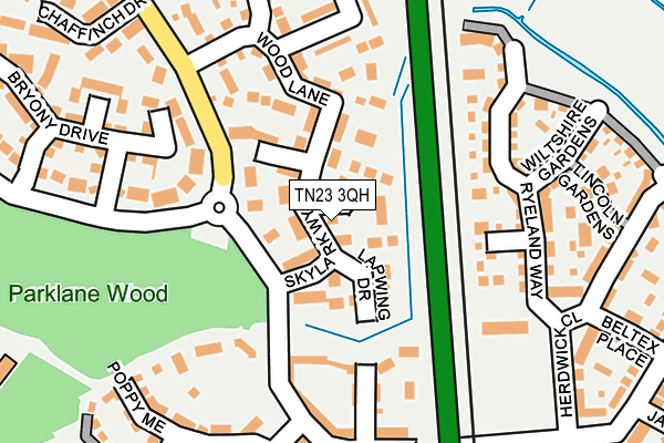 TN23 3QH map - OS OpenMap – Local (Ordnance Survey)